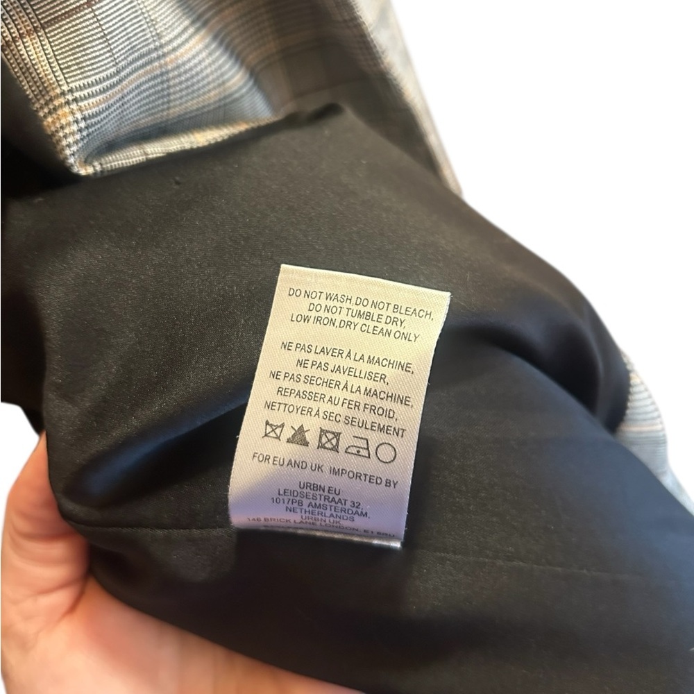 Anthropologie Hutch Glen Plaid Dbl Breasted Black and White Checkered Blazer euc - Picture 7 of 9